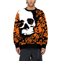 Men&#39;s Halloween Round Neck Skull Digital Printing Sweater - £17.10 GBP+