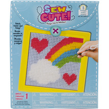 Sew Cute! Rainbow Needlepoint Kit-6&quot;X6&quot; Stitched In Yarn - £15.52 GBP