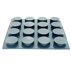 3/16&quot; Thick Stick on Round Rubber Feet Bumpers 7/16&quot; Wide Circle Pack of 16 Pads - £8.98 GBP