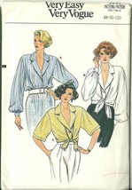 Vogue Sewing Pattern 9294 Misses Womens Blouse Shirt Size 8 10 12 New Uncut - $6.99