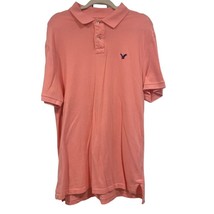 American Eagle Men’s Pink Polo Shirt Athletic Fit Short Sleeve Blue Size Large - $9.46