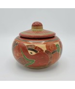 Vintage Nicaragua San Juan De Oriente Hand Made Art Pottery 4&quot; Lidded Bowl  - £19.77 GBP