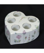 Dee Bee Vintage Floral Heart Shape Porcelain Lipstick Holder 3.25&quot; x 3.2... - $335.61 MXN