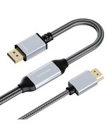 HDMI to DisplayPort Adapter Cable 4K 60Hz 6.6ft HDMI Source to DisplayPo... - £39.91 GBP