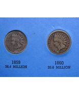 Whitmans Indian Head Penny Folder, 46 Coins, 1859 to 1908, Old Coins, US... - $629.95