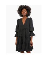 POMANDER PLACE Black Crepe Kenzo Relaxed Fit Long Sleeve Mini Dress Size... - €64,20 EUR