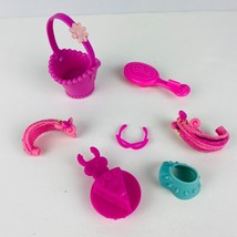 My Little Pony Ponies Accessory Toy Lot Basket Pie Brush Glasses Pretend... - $19.12