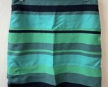 Loft Pencil Mini Skirt Womens Size 0 Green Black Striped Career Office - $10.79