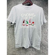 Wondershop Mens Gray Graphic Print Gnome Holiday T Shirt Short Sleeve Size M NWT - $10.37