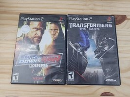 Smack Down Vs Raw 2009 &amp; Transformers The Game Playstation 2 Ps2 Game 2 Lot  PS2 - $16.80