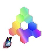 New Romanplux Smart LED Hexagon Lights RGB 10 Pack Music Sync Dimming Bl... - $29.69