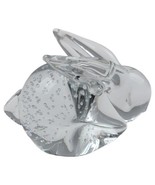 Vintage Bubble Infused Art Glass Bunny Rabbit Paperweight 4&quot; - £10.32 GBP