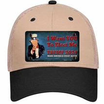 I Want You to Elect Me Trump 2024 Novelty Khaki Mesh License Plate Hat - £23.17 GBP