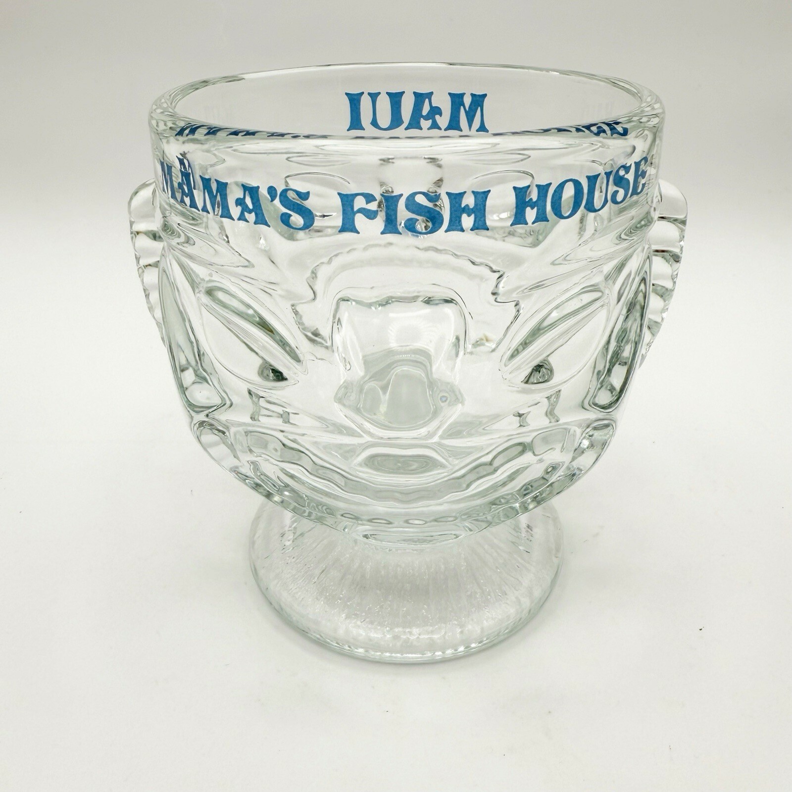 Vintage &quot;Mama&#39;s Fish House Maui&quot; Clear Glass Tiki Mug | Cocktail Mug - $49.99