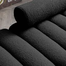 Modern 53.2&quot; Sherpa End of Bed Bench Ottoman with Gold Legs, Black - $252.25 CAD