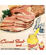 1949 French&#39;s Mustard Corned Beef Advertisement Condiments Vintage DWNad1 - €21,54 EUR