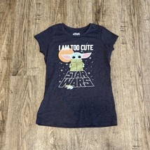 Star Wars Grogu Cute Girls Shirt ~ Sz XL/EG/TG ~ Gray &amp; Green ~ Short Sl... - £10.65 GBP