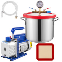 1.5 Gallon Vacuum Chamber and 3.6 CFM Single Stage Pump to Degassing Silicone - £134.31 GBP