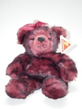 Dakin Applause Ruby Red Tipped Teddy Bear Soft 13&quot; Plush Burgundy Nylon ... - £11.84 GBP