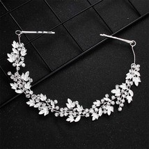 Miallo Newest White Crystal Alloy Leaves Hair Vine Bridal Head Ornaments Wedding - £10.99 GBP