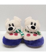 Disney Winter White Mickey Plush Purple Slippers Scarf Red Buttons Kids ... - $34.55