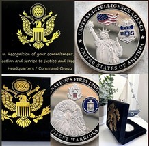 CIA We Are The Nation&#39;s First Line of Defense Silent Warriors Challenge Coin USA - £18.42 GBP