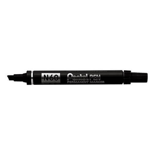 Pentel N60 Chisel Point Permanent Marker 12pcs - Black - £43.17 GBP