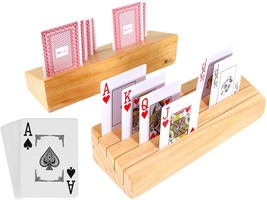 Wooden Playing Card Holder Set Deck of Cards Versatile Card Stand Rack for Kids  - £36.74 GBP