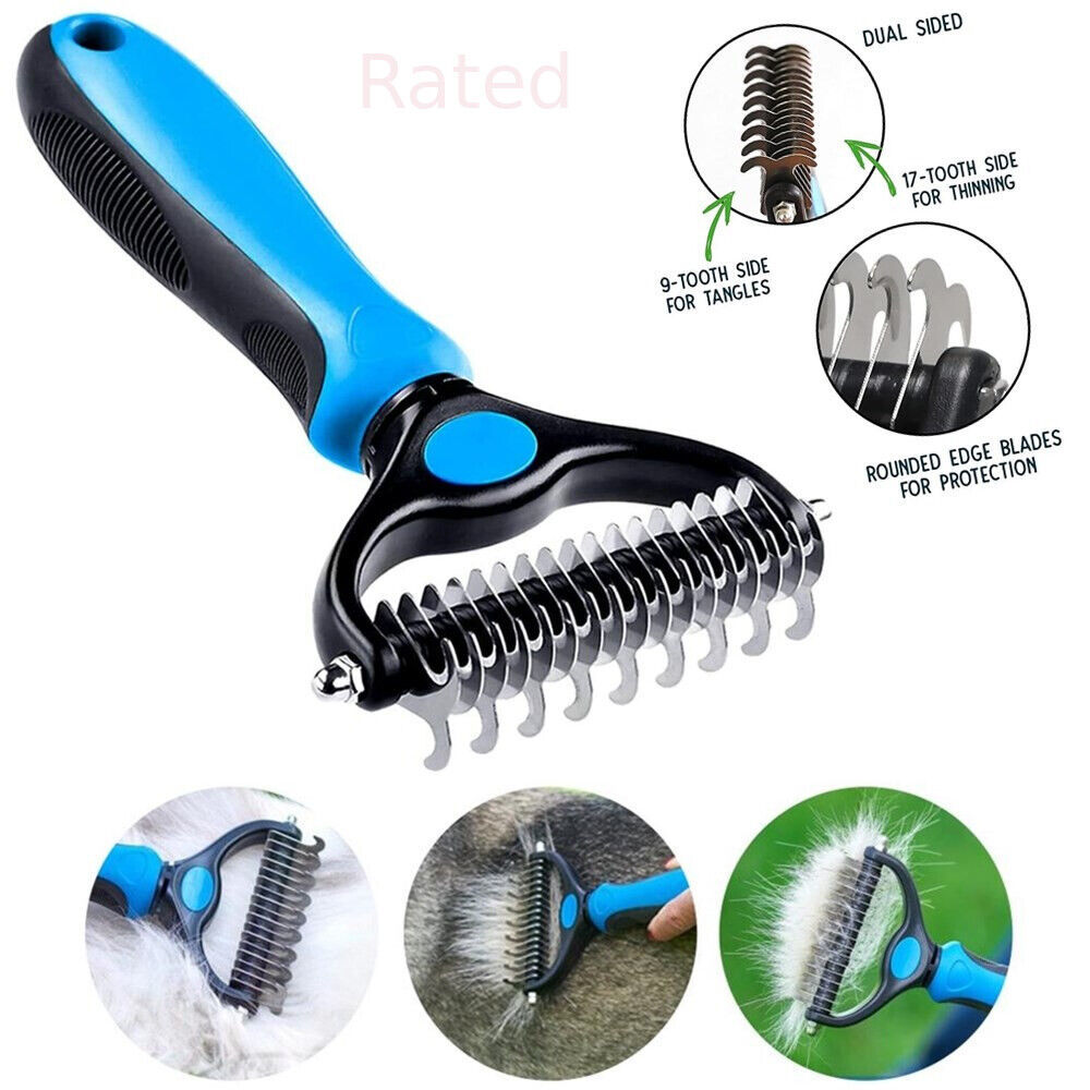 Primary image for Pet Grooming Brush Dog Cat Coat shedding Tool Rake Comb Fur Remover Reduce Hair