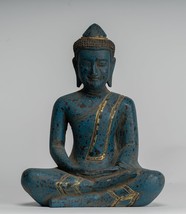 Ancien Khmer Style Bois Assis Statue de Bouddha Dhyana Méditation de Mudra - - £240.23 GBP