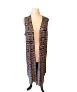  LuLaRoe Vest Sleeveless Long Geometrict Print  Multicolor Sz L - $13.67