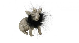 Pig, Set of 2, Gold / Glitter, with Black Feathers, 10 x 5.5 x 11 cm, &quot;Germa&quot; - $36.01