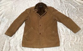 Vintage 1980s McGregor Mens Sherpa Lined Corduroy Tan Button Jacket Coat  ~751A - £72.03 GBP
