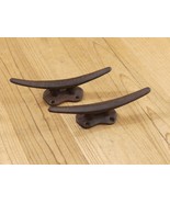 2 Cleat Boat Hooks Handles Pull Cast Iron Ship Dock Nautical Ties Rustic... - $15.49