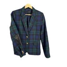 J.Crew Schoolboy Blazer Blackwatch Tartan Plaid Wool Preppy Elbow Pads S... - £44.02 GBP