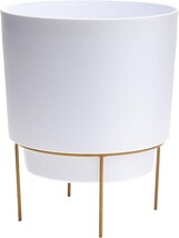 Planter w/Stand 15" H x 14" W x 14" D Metal/Plastic White Bloem HOP0609-... - $30.68 Planter w/Stand 15" H x 14" W x 14" D Metal/Plastic White Bloem HOP0609-... - $30.68