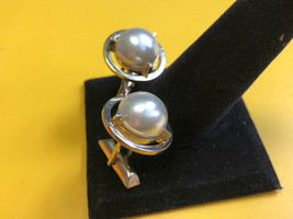 Gold Tone Swank Brand Pearlesque Pair Of Round Cuff Links - £23.91 GBP