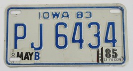 Original 1983 Iowa Motorcycle License Plate PJ6434 - $9.99
