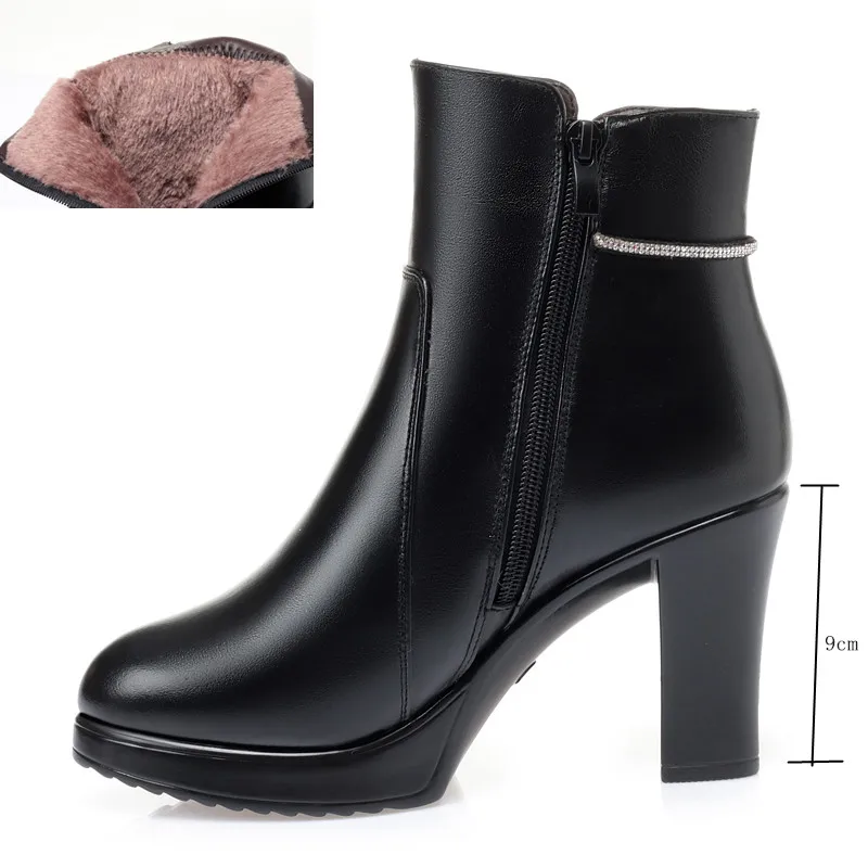 2024   Plus Size Women&#39;s Boots Leather Women&#39;s  Boots Fleece Lined Ankle Boots - £231.96 GBP