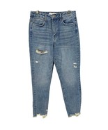 Vervet Rendition Emma Distressed Mom Blue Jeans Ultra High-Rise Cotton 2... - £25.55 GBP