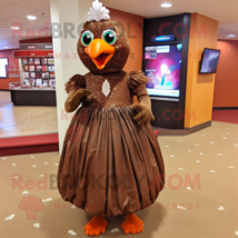 Brown Tandoori Chicken mascot costume character dressed with a Ball Gown and Sho - $1,319.00