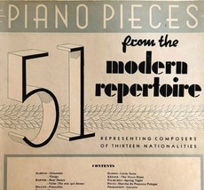 51 Piano Pieces From Modern Repertoire 1940 1st Edition Song Book PB BKBX1 - $24.99