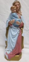 Vtg 1997 Virgin Mary And Baby Jesus Hand Painted Statue Figurine 13&quot; tall - $20.00