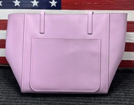 Kate Spade Large Pocket Tote Bag Carry On Smooth Leather Pink Lalena Charm Tag - £50.89 GBP