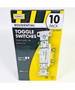 Hubbell RS115W10Z Toggle Switch Single Pole, 15 Amp, 120V, White, 10pcs ... - $448.69 MXN