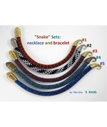 Jewelry Snake Set: beaded Necklace-Bracelet, Serpent Ouroboros jewelry, ... - $48.82 CAD