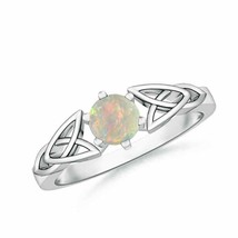 ANGARA Solitaire Round Opal Celtic Knot Ring for Women, Girls in 14K Solid Gold - £405.04 GBP