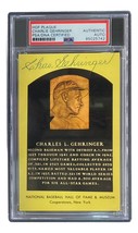 Charlie Gehringer Signed 4x6 Detroit Tigers HOF Plaque Card PSA/DNA 8502... - $87.29