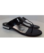 DONALD J. PLINER &quot;CONNIE&quot; Black Patent Leather Bejeweled Heel Sandals Sz 6 - £50.49 GBP