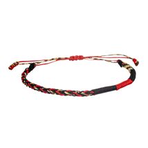 yipima Handmade Colored Braided Bracelet for Women Men, Tibetan Buddhism Red Bla - £6.37 GBP